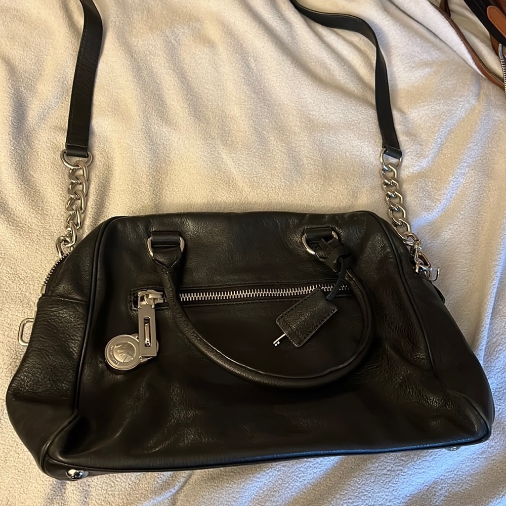Michale Kors black leather satchel